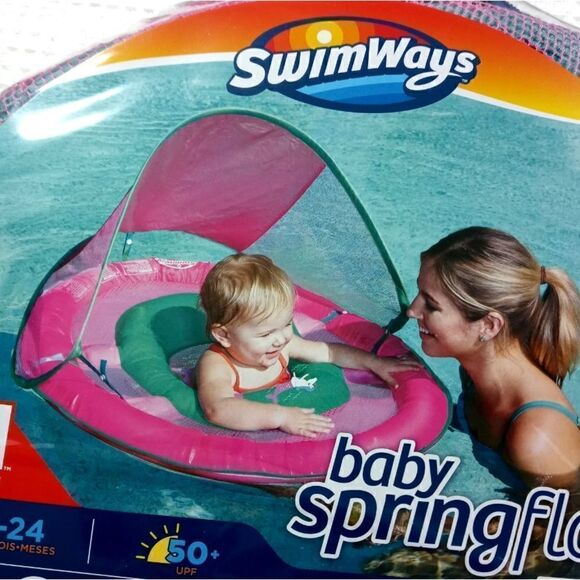 Swimways Baby Springfloat Sun Canopy Pink - Picture 2 of 4